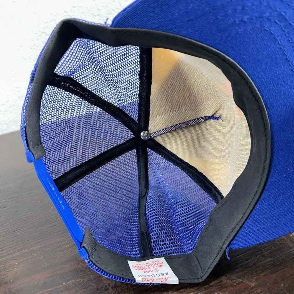 Vintage 1982 Walt Disney World Epcot Hat Cap Snap Back Blue Trucker Adjustable - Picture 6 of 7